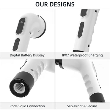 Viladepot Electric Cleaning Brush 9 in 1 Multifunctional Wireless Rotatable Cleaning Brush Bathroom Kitchen Windows Toilet