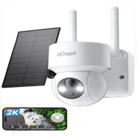 ieGeek  2K 3MP WiFi Security Cameras Wireless Outdoor,  for Home Surveillance, 360 PTZ Battery Powered Cam with Solar Panel