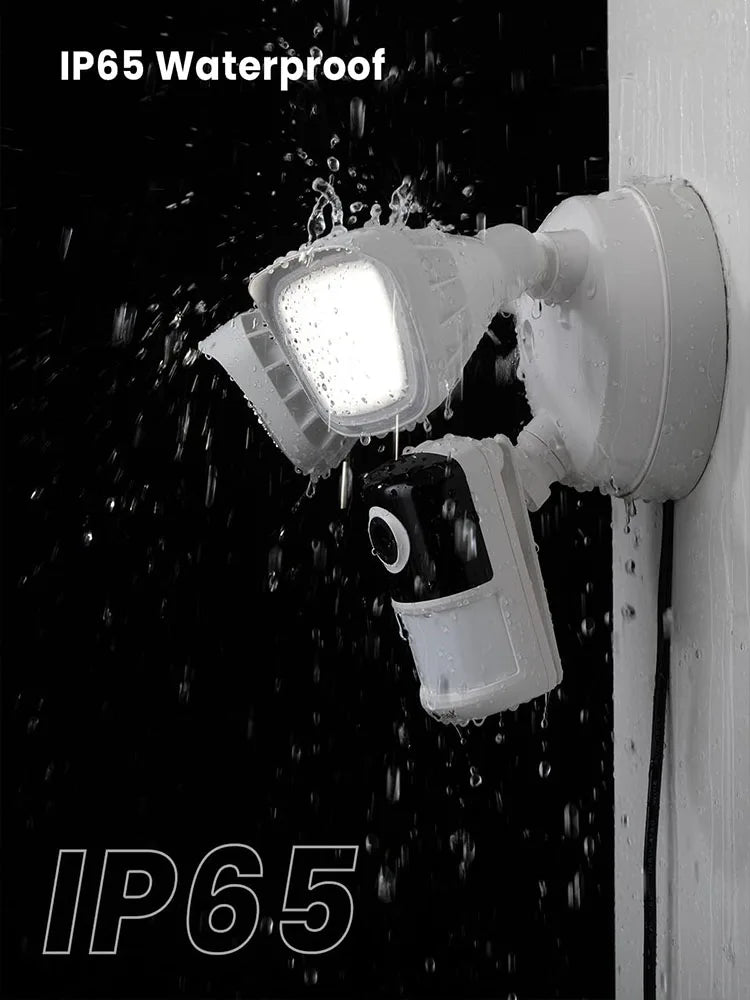 ieGeek 2K Wired Floodlight Security Camera, Outdoor  with Motion Sensor Cam,Color Night Vision, 110dB Siren, 2 Way Audio