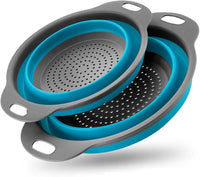 Kitchen Strainer Colander Set,2PCS  Food Strainers for Kitchen Collapsible Colander with Plastic Handles for Pasta and Spaghetti