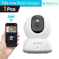 Blurams 2K Indoor Camera for Home Security, 360° Pet Dog Camera with Phone App, 2-Way Talk, One-Touch Call, Night Vision, 2.4GHz