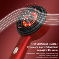 Electric Hair Regrowth Brush with Infrared Light Machine Acupoint Scalp Massage Anti-Hair Loss Exercise Hair Scrubber Combs