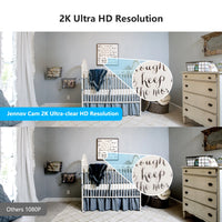 Jennov 2K/3MP Light Bulb Security Camera, 2.4Ghz Wi-Fi Security Camera Wireless Outdoor, 360° Indoor Light Socket Camera