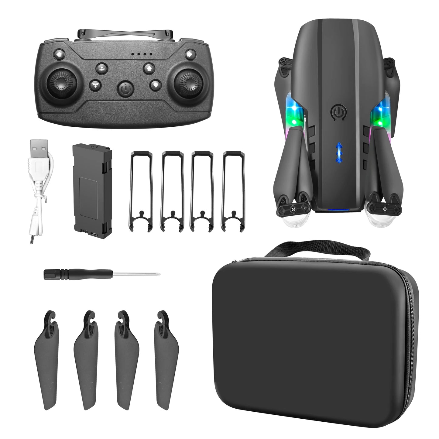 New E99Pro RC Dual Camera Drone 4K Professinal With 1080P Wide Angle HD Camera Foldable Helicopter WIFI FPV Height Hold Gift Toy