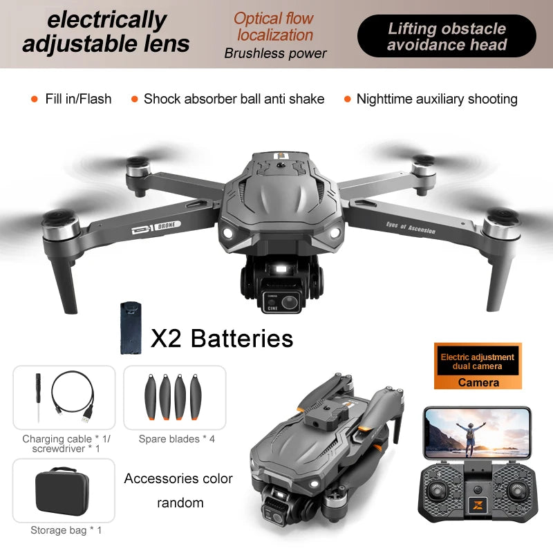 2024 New D1 drone HD professional HD camera 5G GPS optical stream 360° Obstacle avoidance 5G WIFI brushless motor RC helicopter