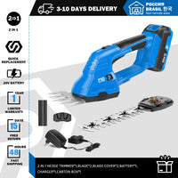 2 in 1 Electric Hedge Trimmer 20V Cordless Lawn Mower Battery Pruner Garden Tools Shears Shrub Trimmer for Grass By PROSTORMER